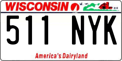 WI license plate 511NYK