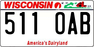 WI license plate 511OAB