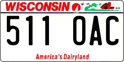 WI license plate 511OAC