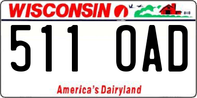 WI license plate 511OAD