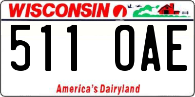 WI license plate 511OAE