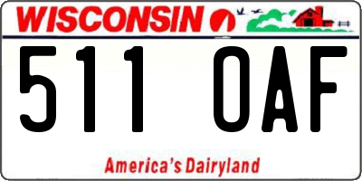 WI license plate 511OAF