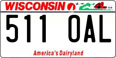 WI license plate 511OAL