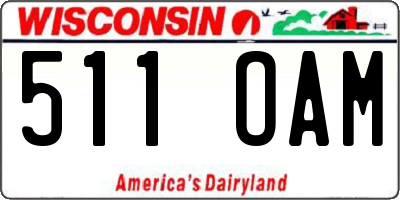 WI license plate 511OAM