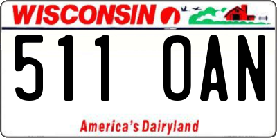 WI license plate 511OAN