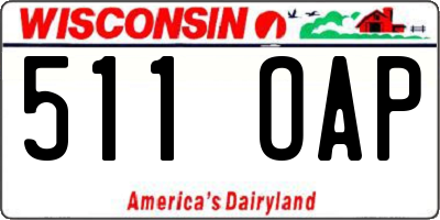 WI license plate 511OAP