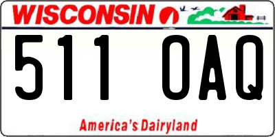 WI license plate 511OAQ