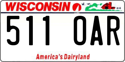 WI license plate 511OAR