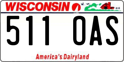 WI license plate 511OAS