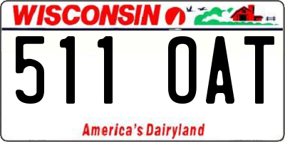 WI license plate 511OAT
