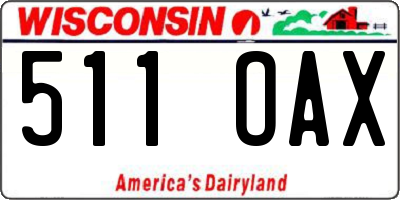 WI license plate 511OAX