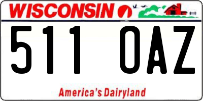 WI license plate 511OAZ