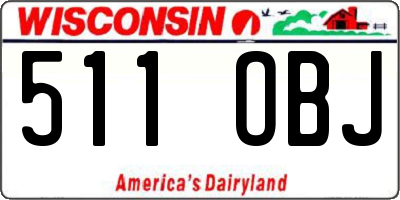 WI license plate 511OBJ