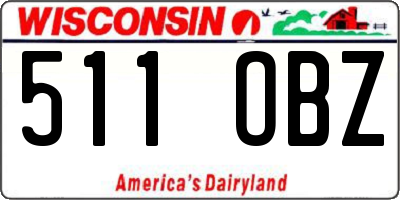 WI license plate 511OBZ