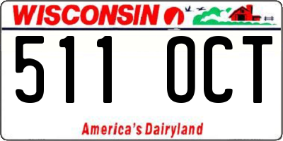 WI license plate 511OCT