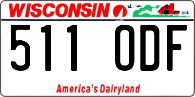 WI license plate 511ODF