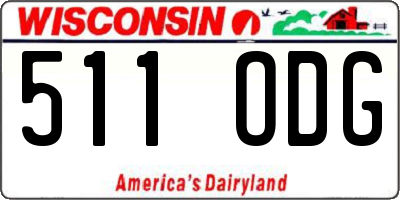 WI license plate 511ODG