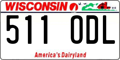 WI license plate 511ODL