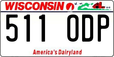WI license plate 511ODP