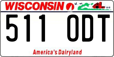WI license plate 511ODT