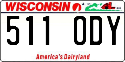 WI license plate 511ODY