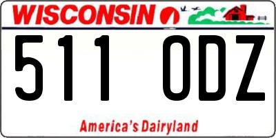 WI license plate 511ODZ
