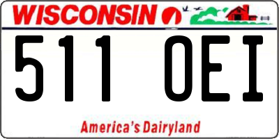 WI license plate 511OEI