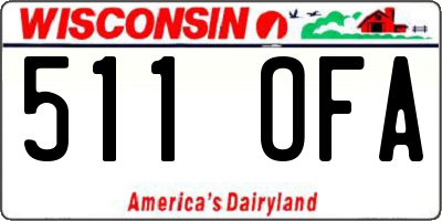 WI license plate 511OFA