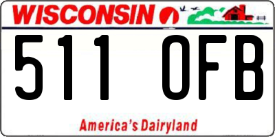 WI license plate 511OFB