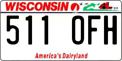 WI license plate 511OFH