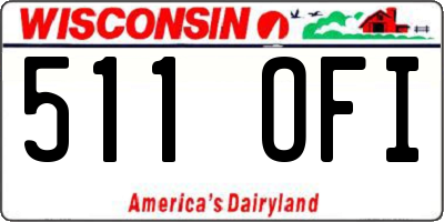 WI license plate 511OFI