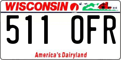 WI license plate 511OFR