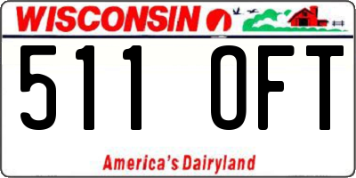 WI license plate 511OFT