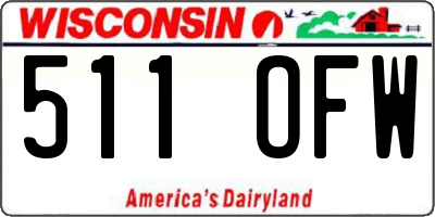 WI license plate 511OFW