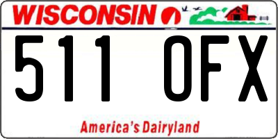 WI license plate 511OFX