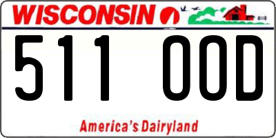 WI license plate 511OOD