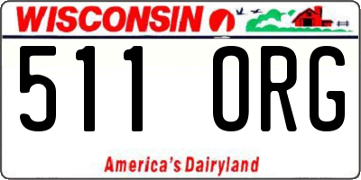 WI license plate 511ORG