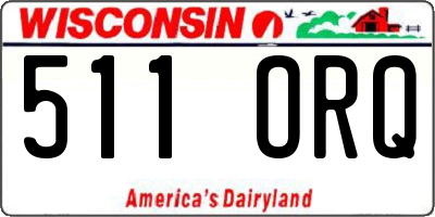 WI license plate 511ORQ