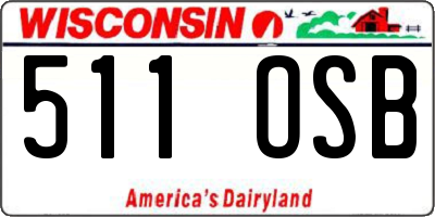WI license plate 511OSB