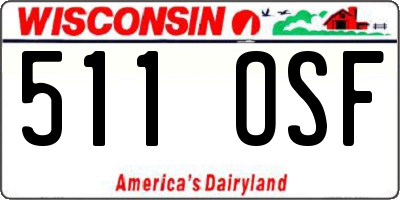 WI license plate 511OSF