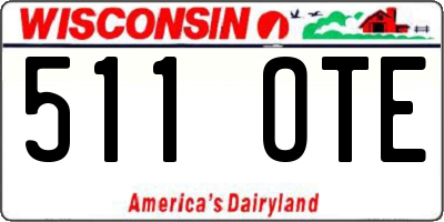WI license plate 511OTE