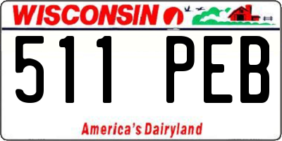 WI license plate 511PEB