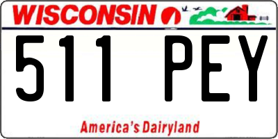 WI license plate 511PEY
