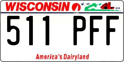 WI license plate 511PFF