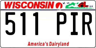 WI license plate 511PIR