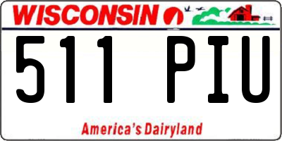WI license plate 511PIU