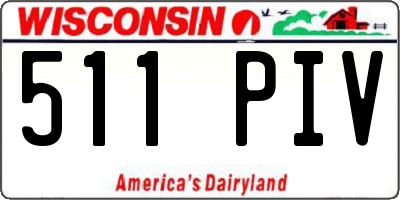 WI license plate 511PIV