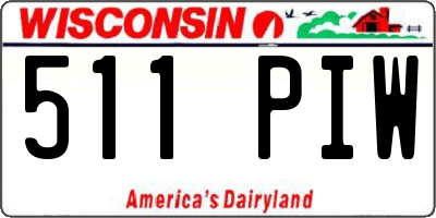 WI license plate 511PIW