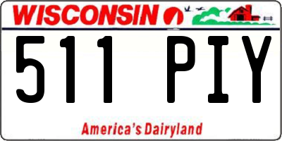 WI license plate 511PIY