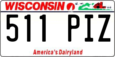 WI license plate 511PIZ